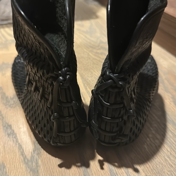 CHANEL Black Leather Flat Ankle Booties SZ: 36.5 - Picture 8 of 8